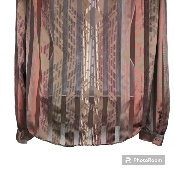 Vintage Stuart Lang Silky Pleated Blouse - Picture 10 of 11